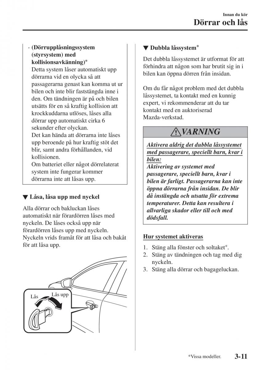 Mazda CX 3 instruktionsbok / page 87