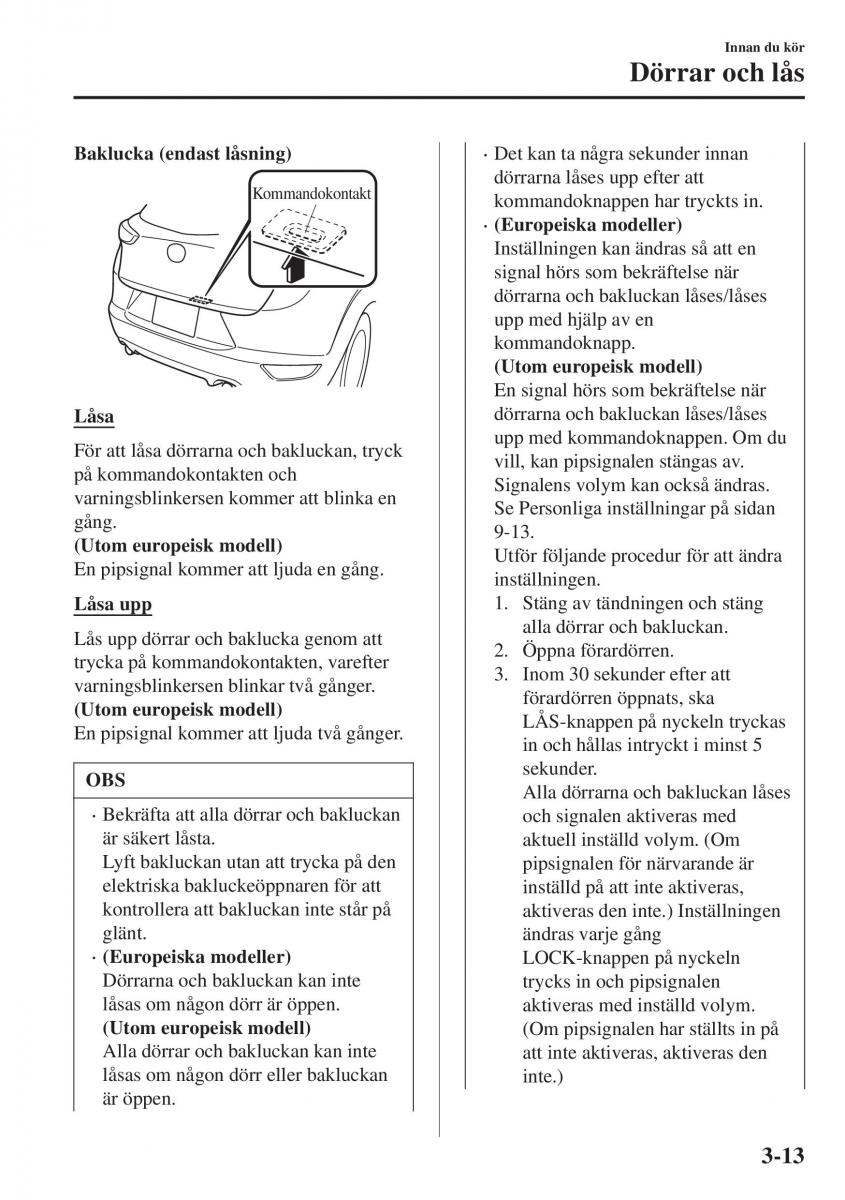 Mazda CX 3 instruktionsbok / page 89