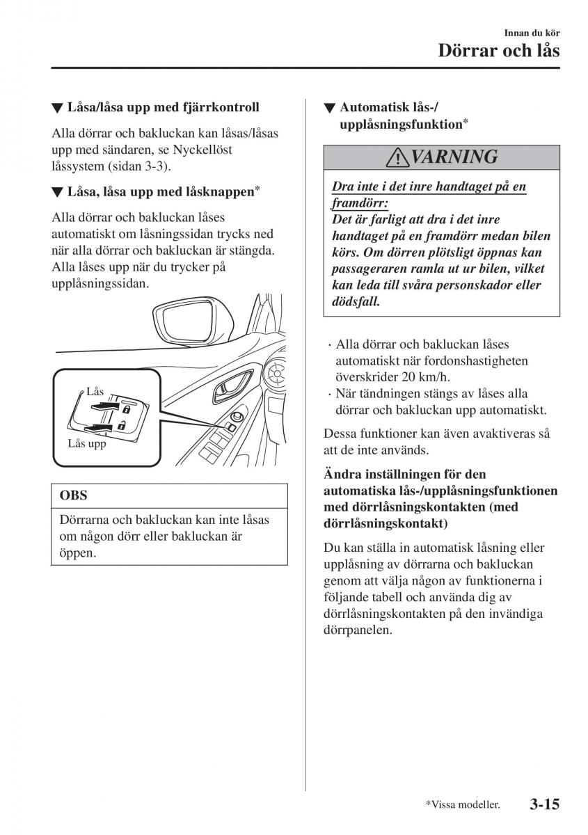 Mazda CX 3 instruktionsbok / page 91