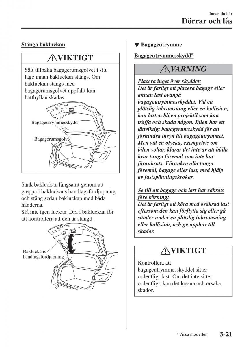 Mazda CX 3 instruktionsbok / page 97