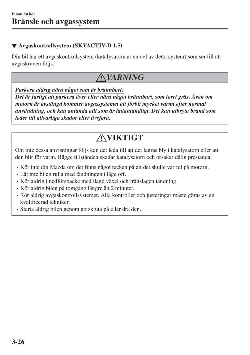 Mazda CX 3 instruktionsbok / page 102