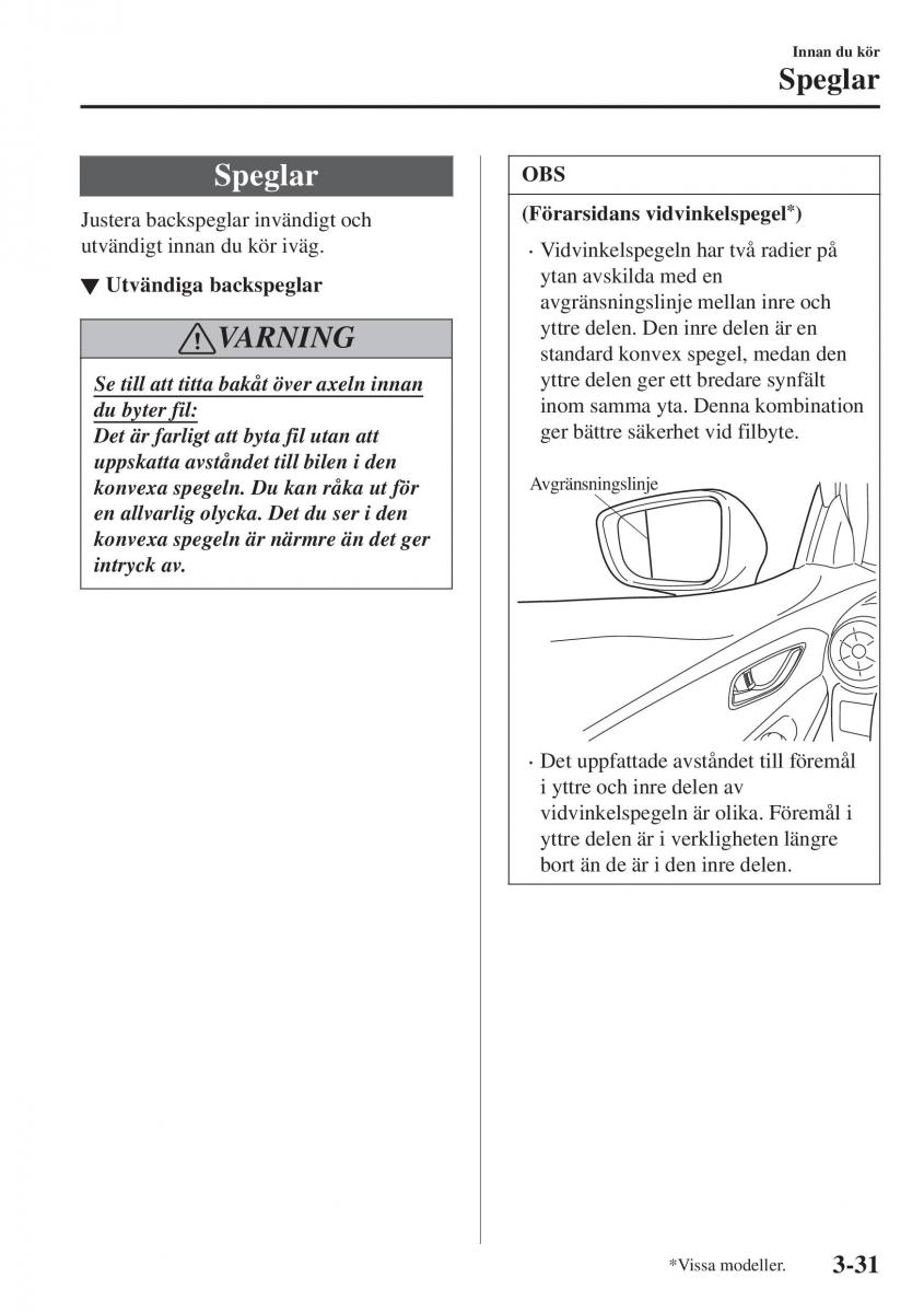 Mazda CX 3 instruktionsbok / page 107