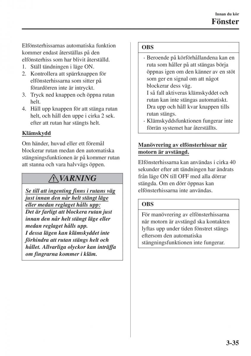 Mazda CX 3 instruktionsbok / page 111