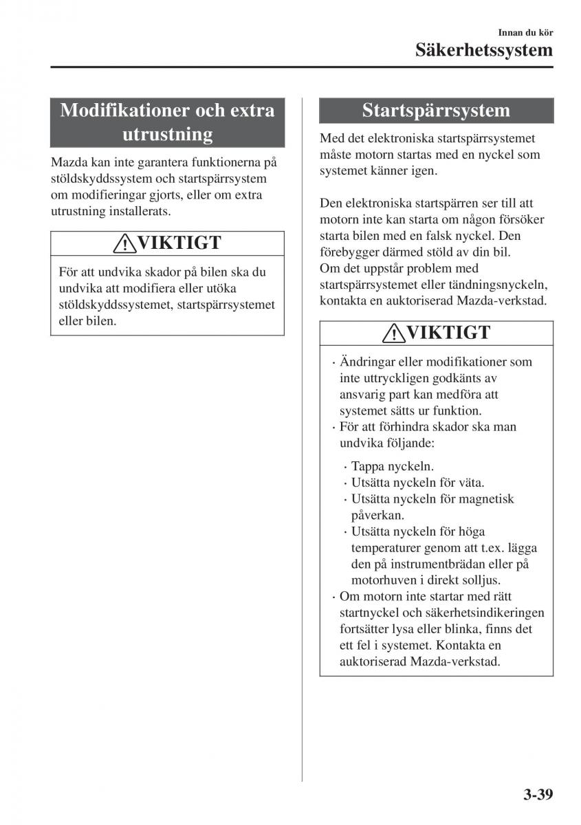 Mazda CX 3 instruktionsbok / page 115