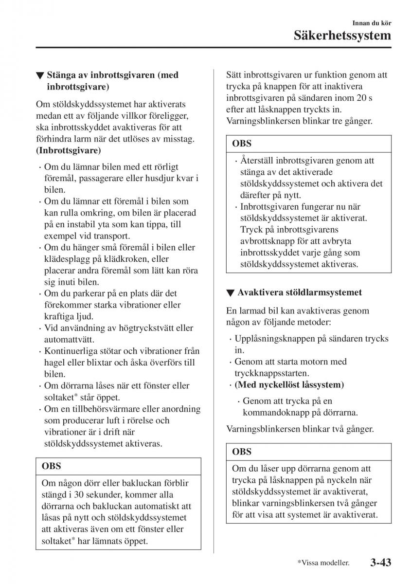 Mazda CX 3 instruktionsbok / page 119