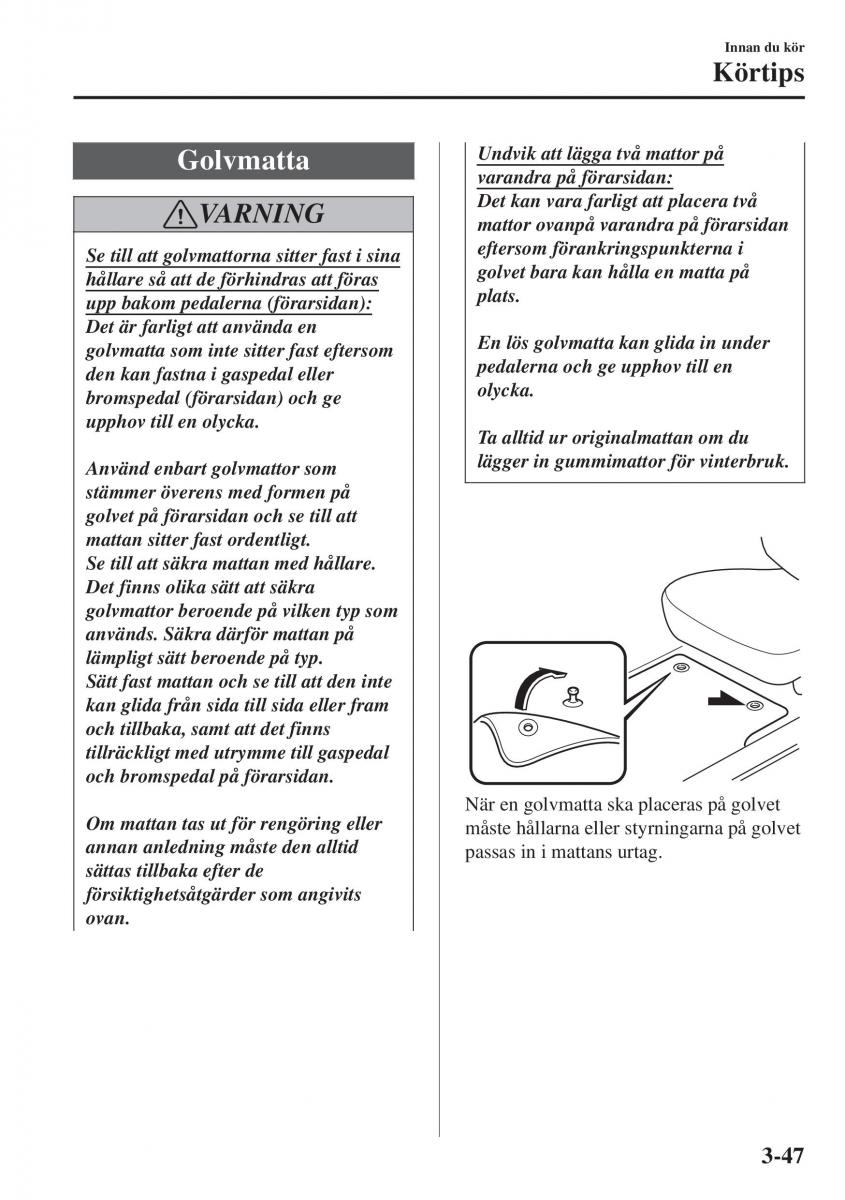 Mazda CX 3 instruktionsbok / page 123