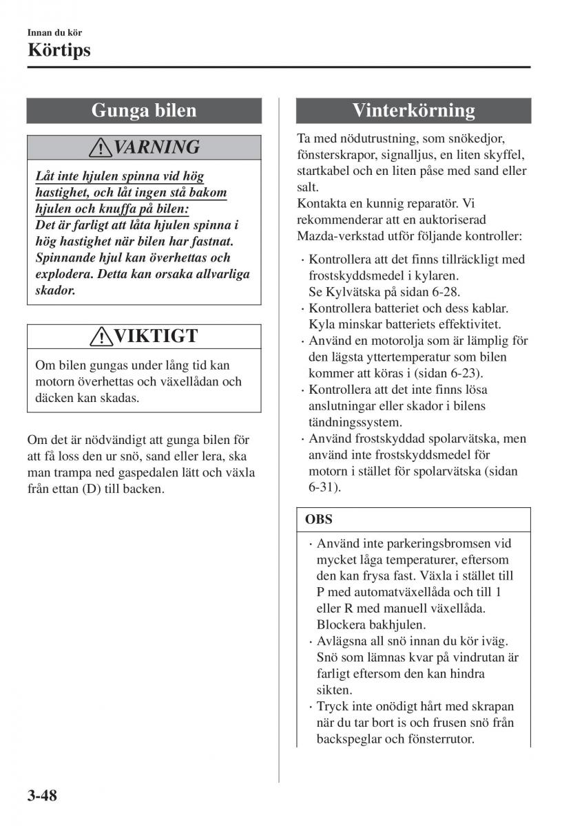 Mazda CX 3 instruktionsbok / page 124