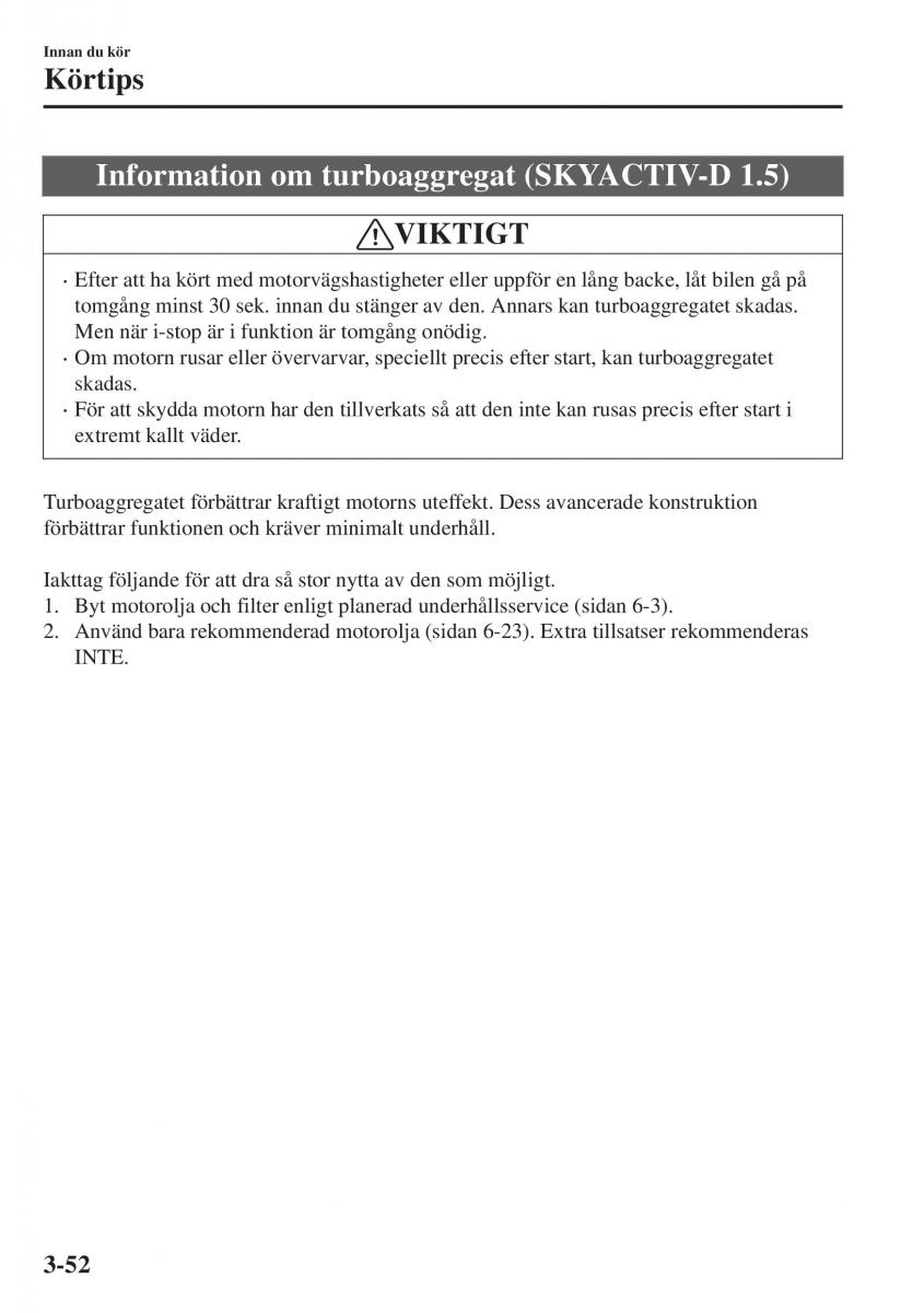 Mazda CX 3 instruktionsbok / page 128