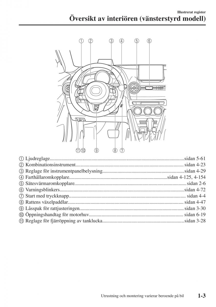 Mazda CX 3 instruktionsbok / page 13