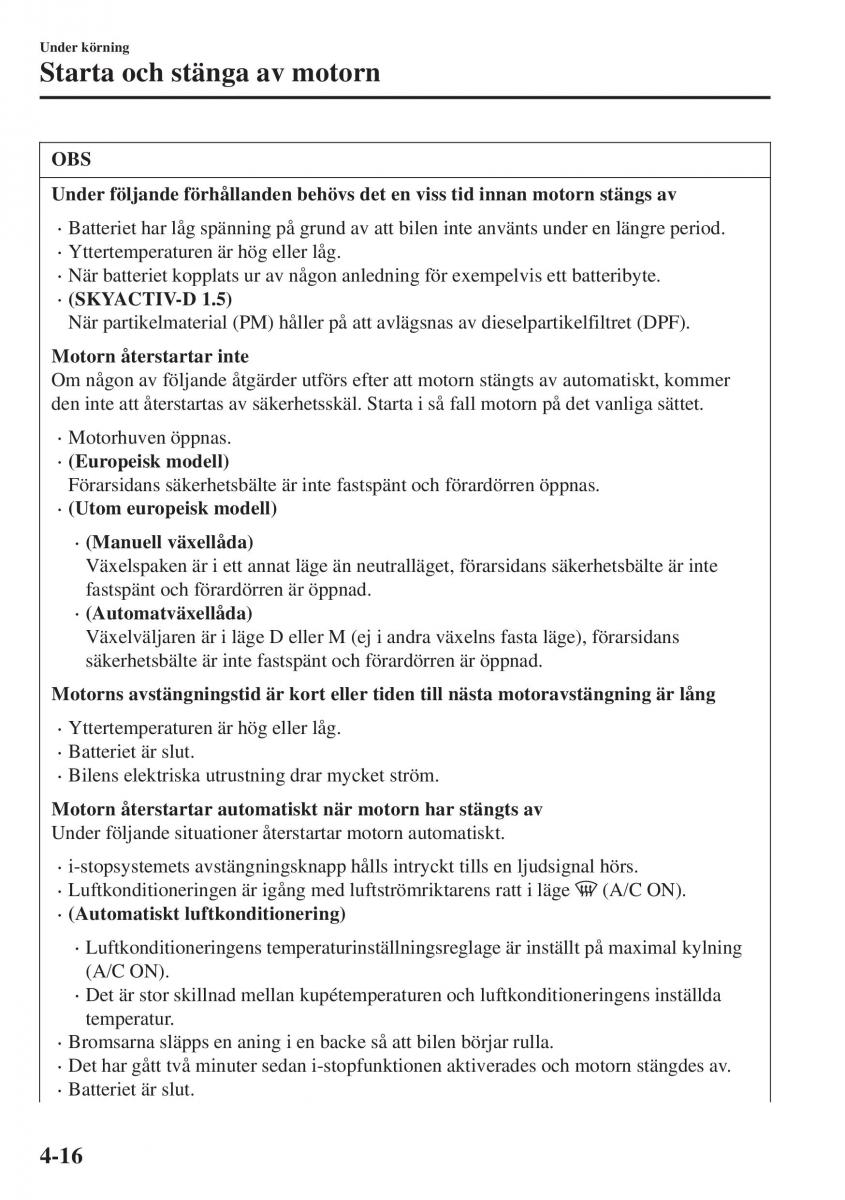 Mazda CX 3 instruktionsbok / page 152