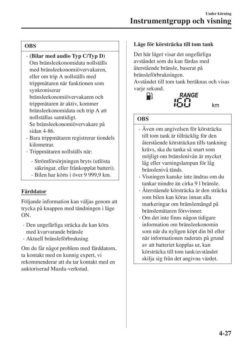 Mazda CX 3 instruktionsbok / page 163