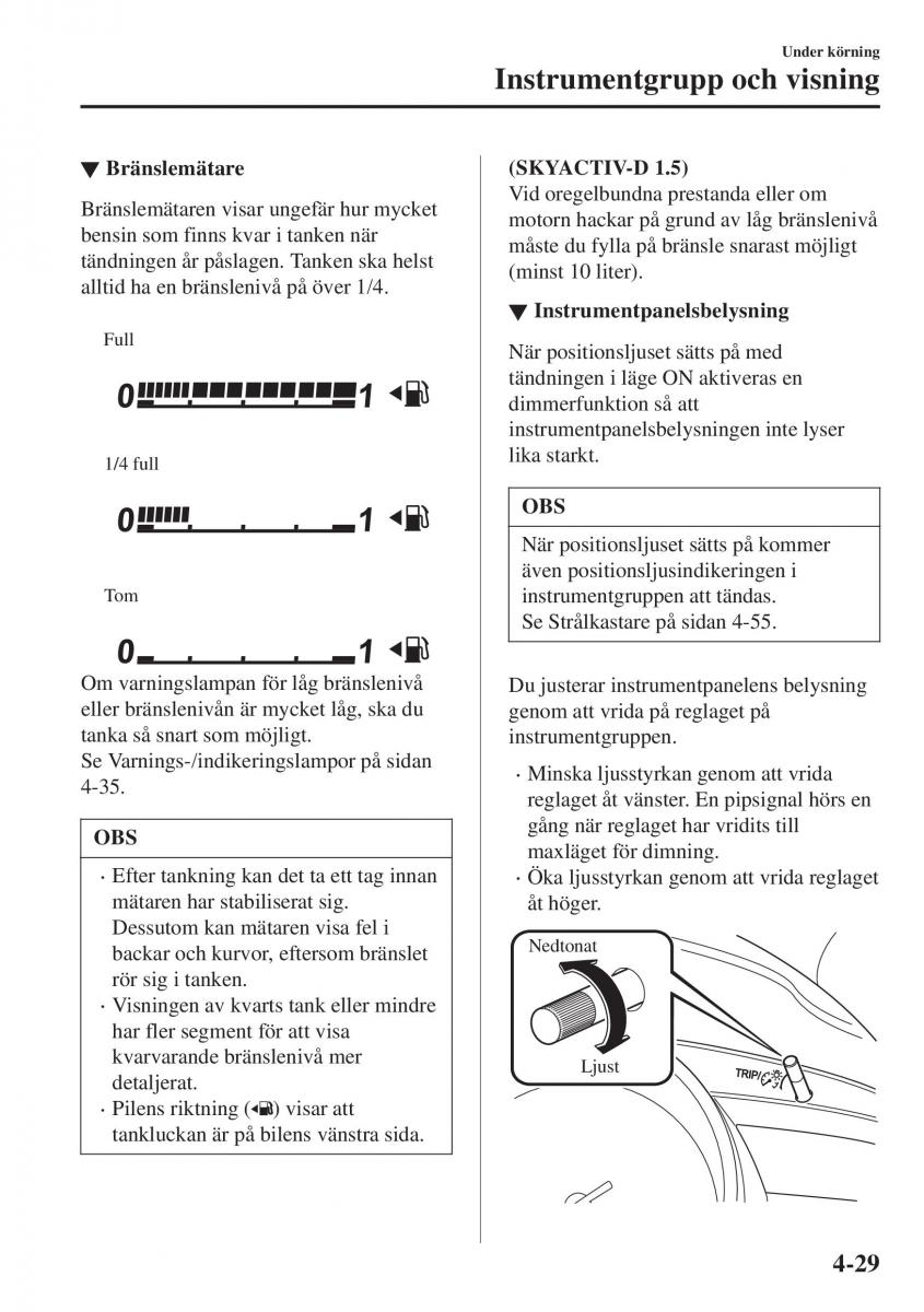 Mazda CX 3 instruktionsbok / page 165