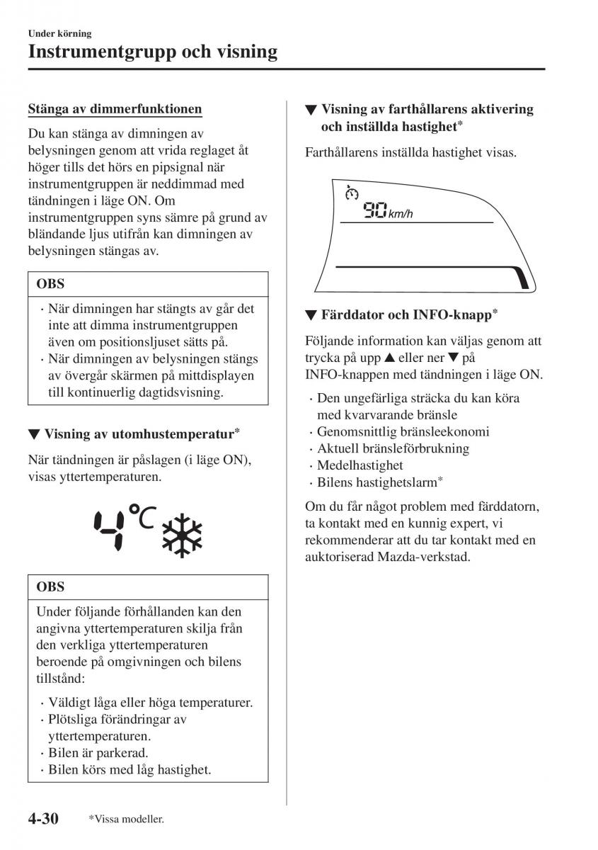 Mazda CX 3 instruktionsbok / page 166