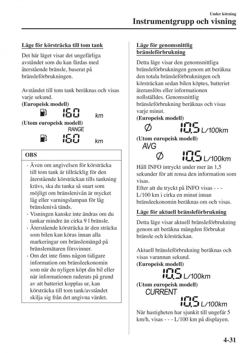 Mazda CX 3 instruktionsbok / page 167