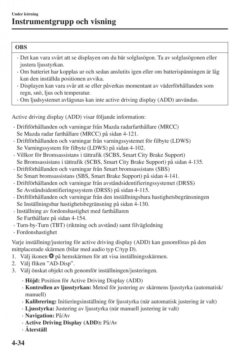 Mazda CX 3 instruktionsbok / page 170