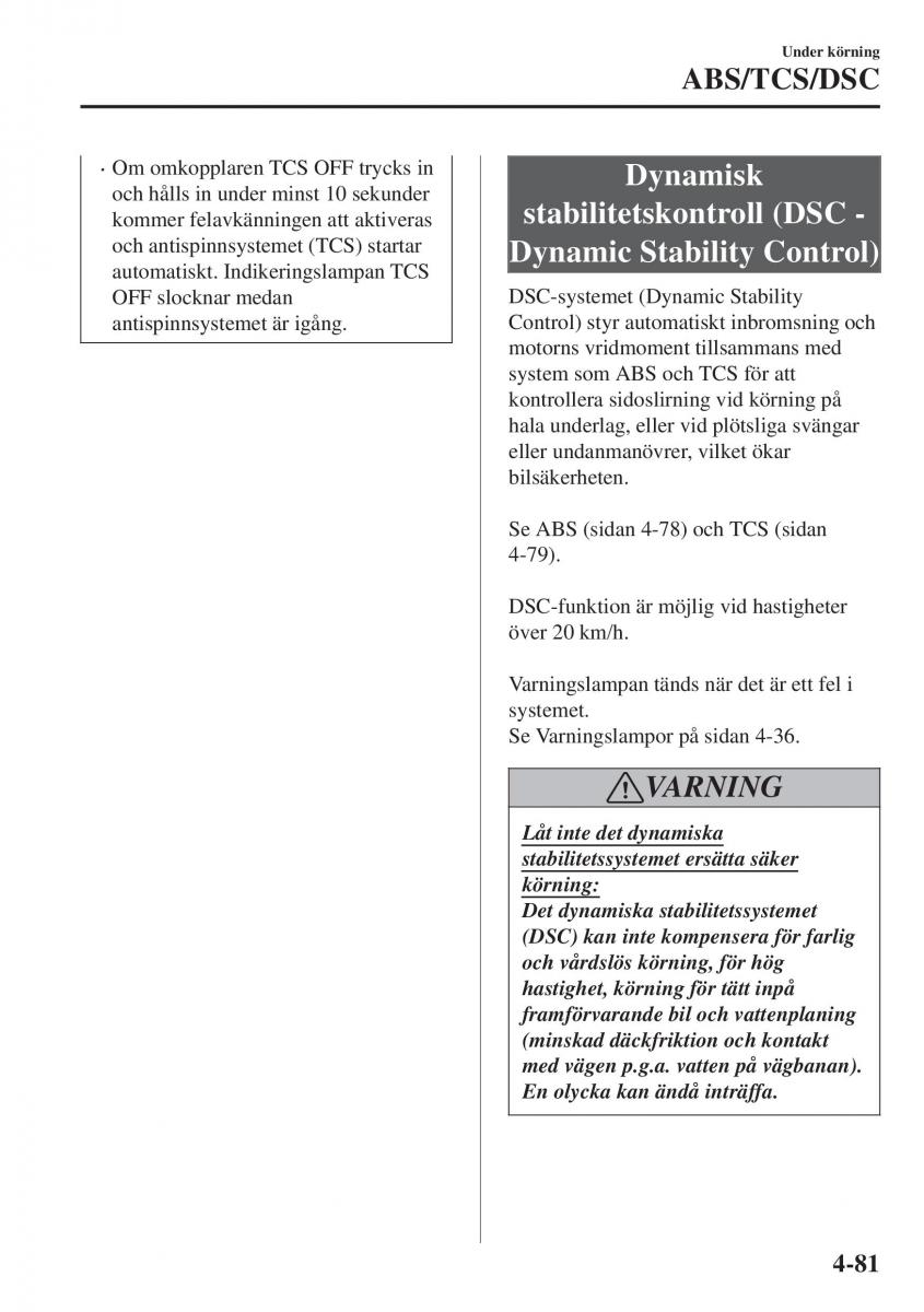 Mazda CX 3 instruktionsbok / page 217