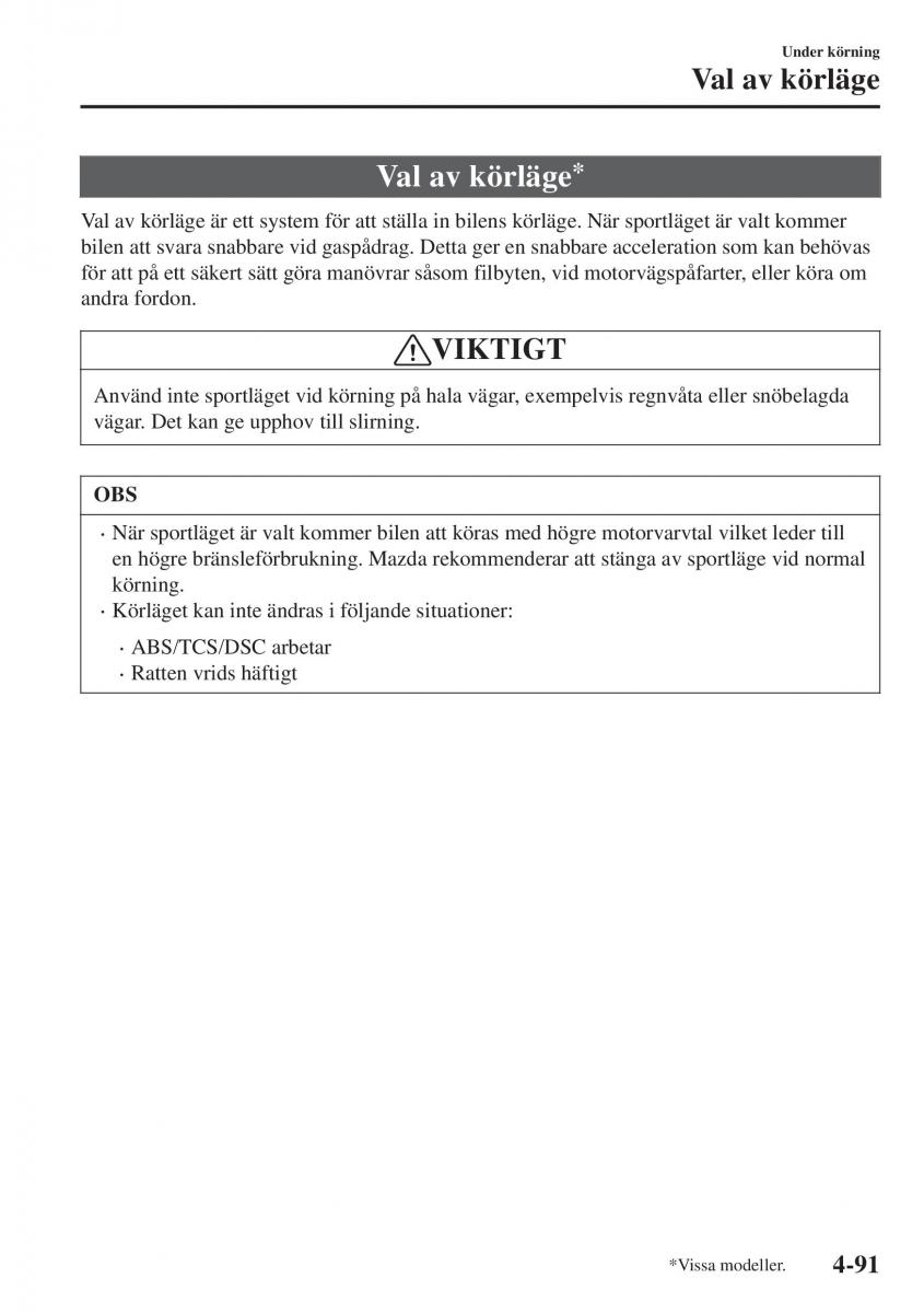 Mazda CX 3 instruktionsbok / page 227