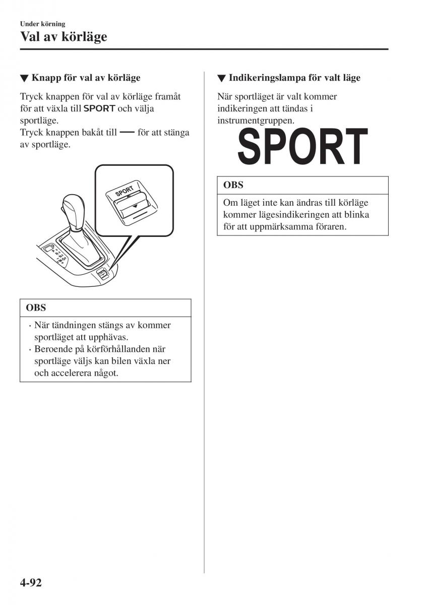 Mazda CX 3 instruktionsbok / page 228