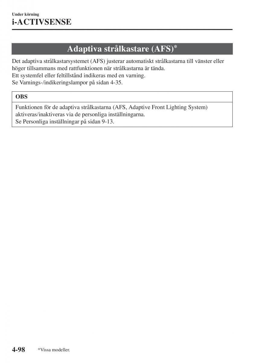 Mazda CX 3 instruktionsbok / page 234