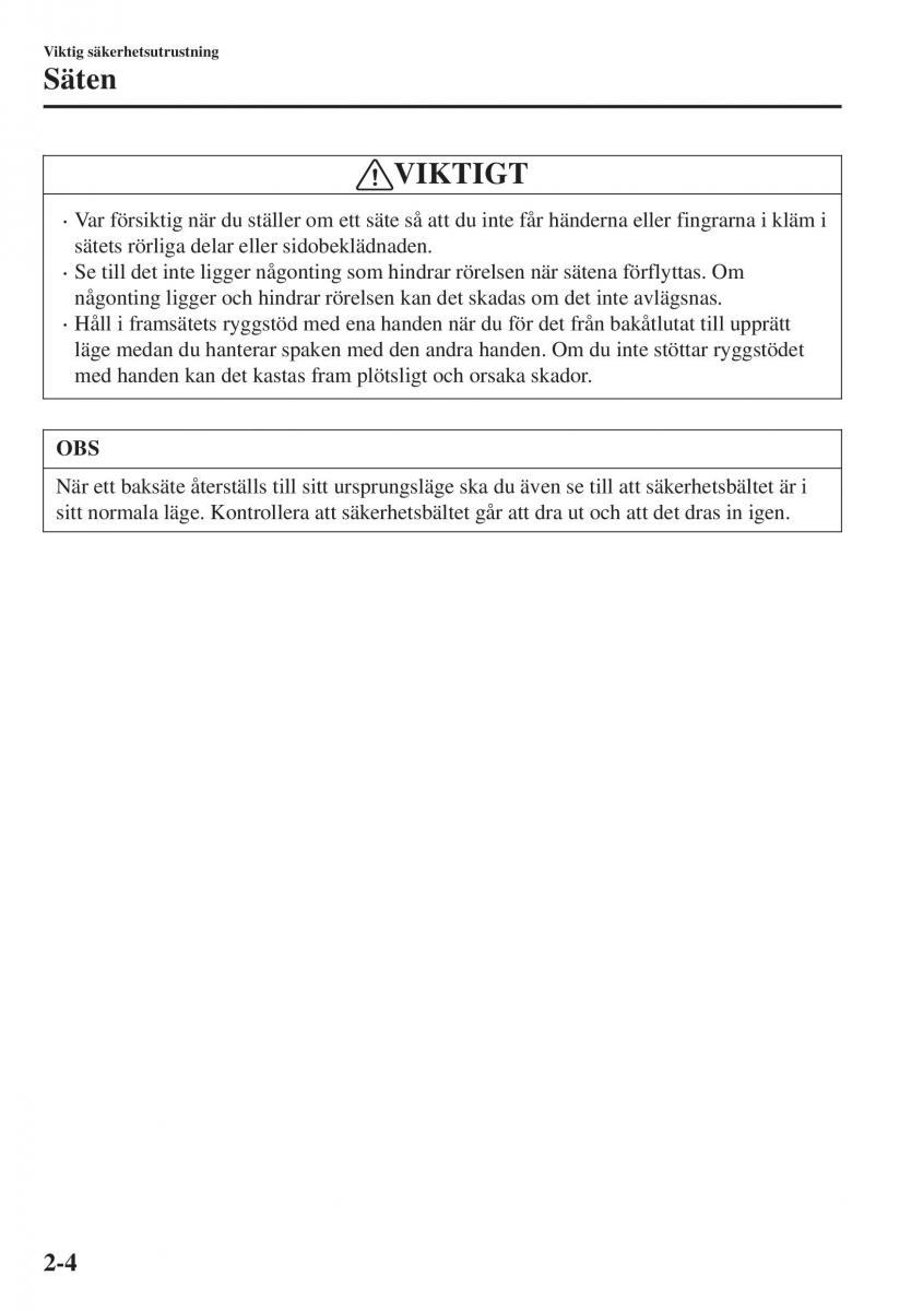 Mazda CX 3 instruktionsbok / page 24