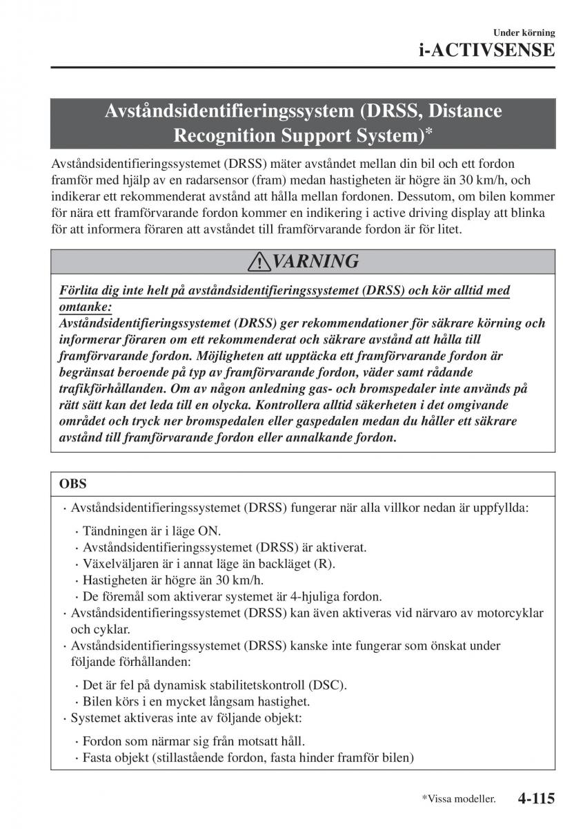 Mazda CX 3 instruktionsbok / page 251