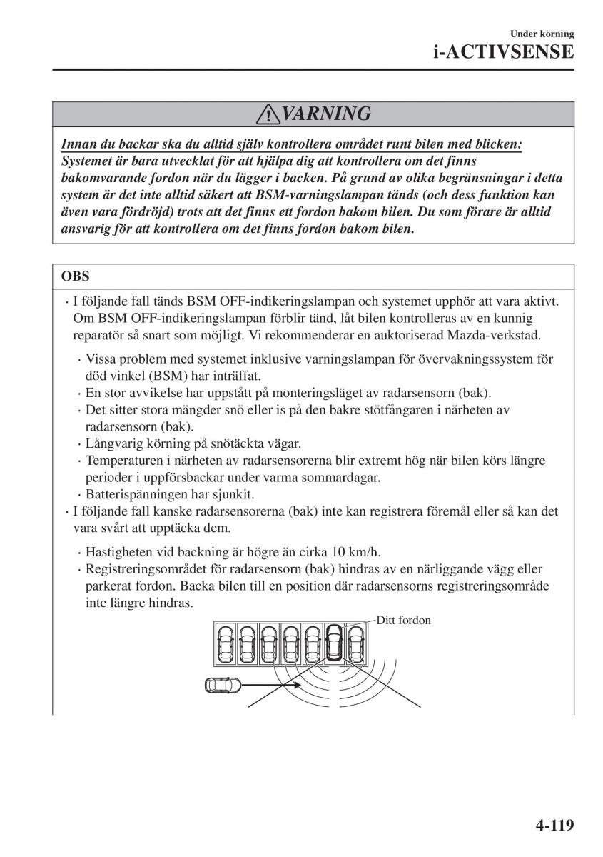 Mazda CX 3 instruktionsbok / page 255