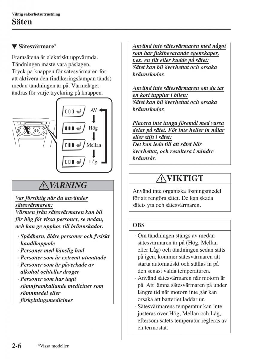 Mazda CX 3 instruktionsbok / page 26