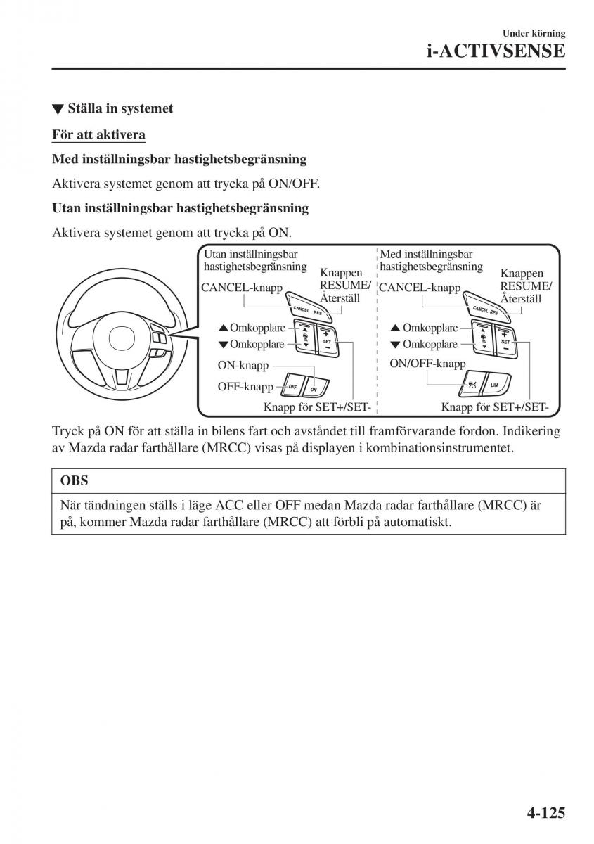 Mazda CX 3 instruktionsbok / page 261