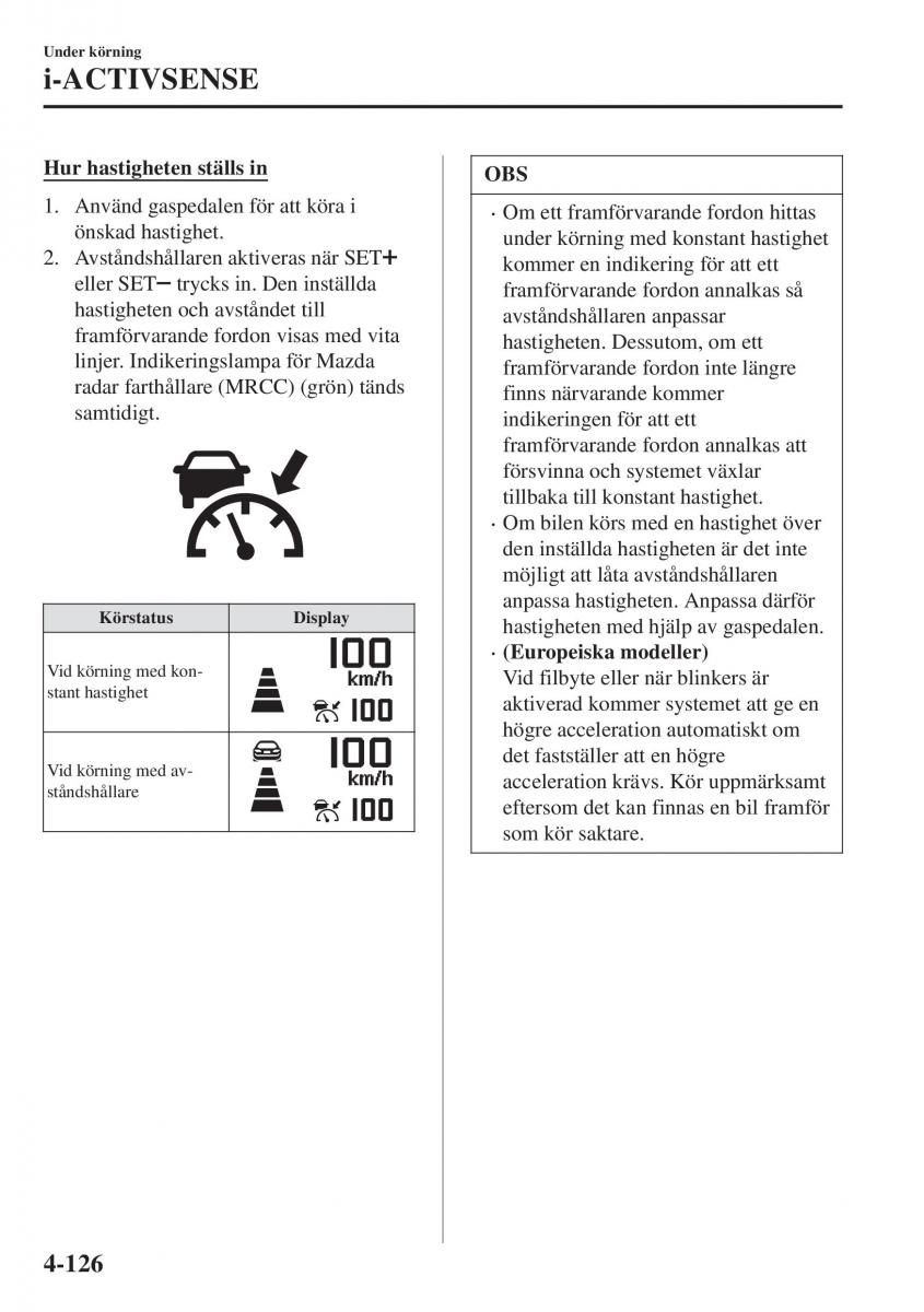 Mazda CX 3 instruktionsbok / page 262