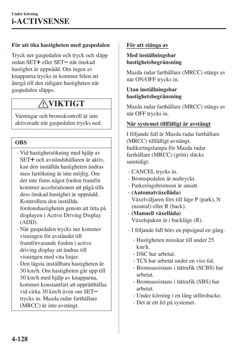 Mazda CX 3 instruktionsbok / page 264