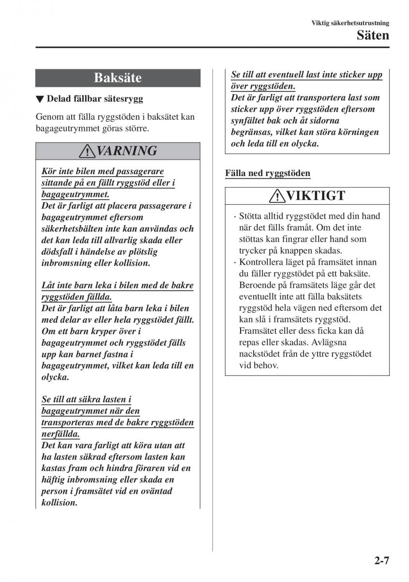 Mazda CX 3 instruktionsbok / page 27