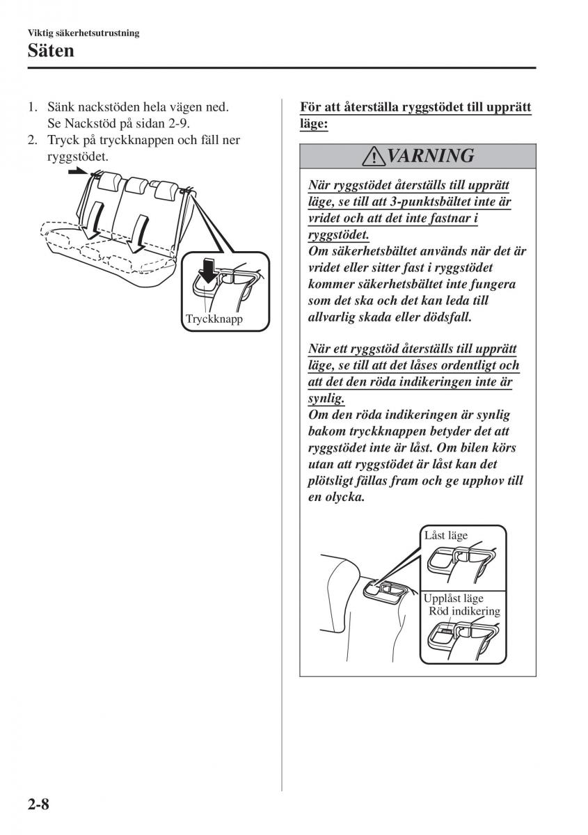 Mazda CX 3 instruktionsbok / page 28