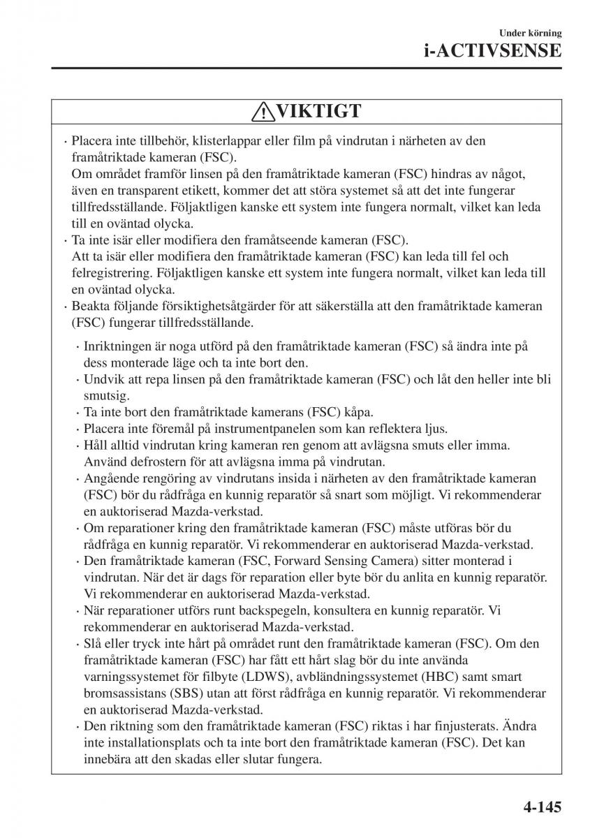 Mazda CX 3 instruktionsbok / page 281