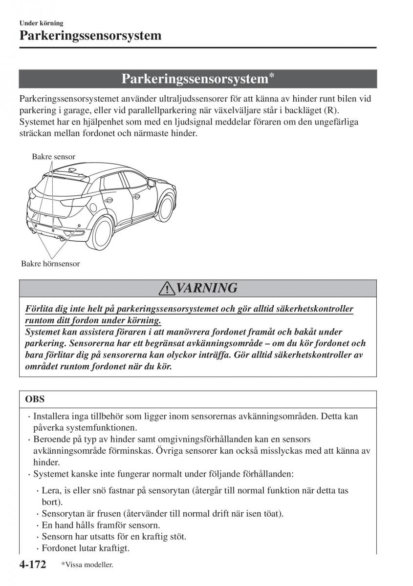 Mazda CX 3 instruktionsbok / page 308