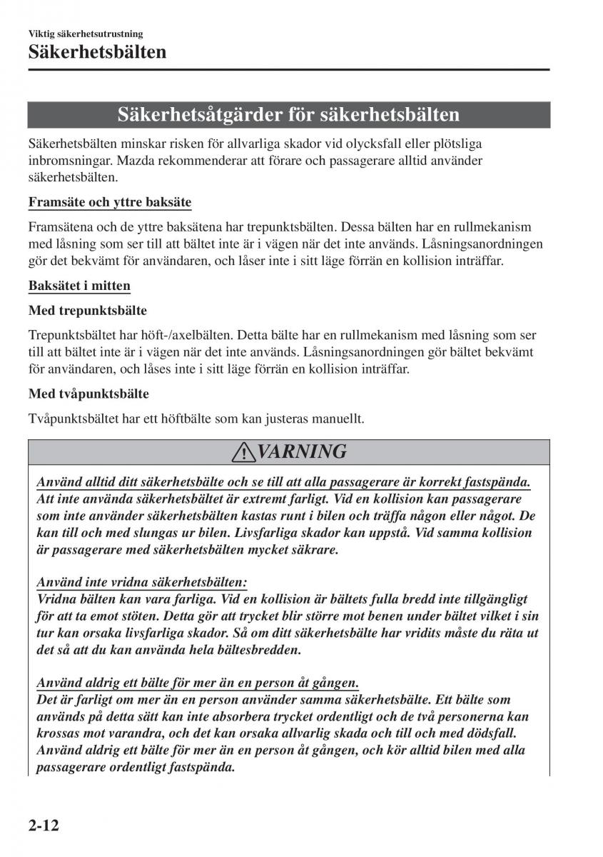 Mazda CX 3 instruktionsbok / page 32