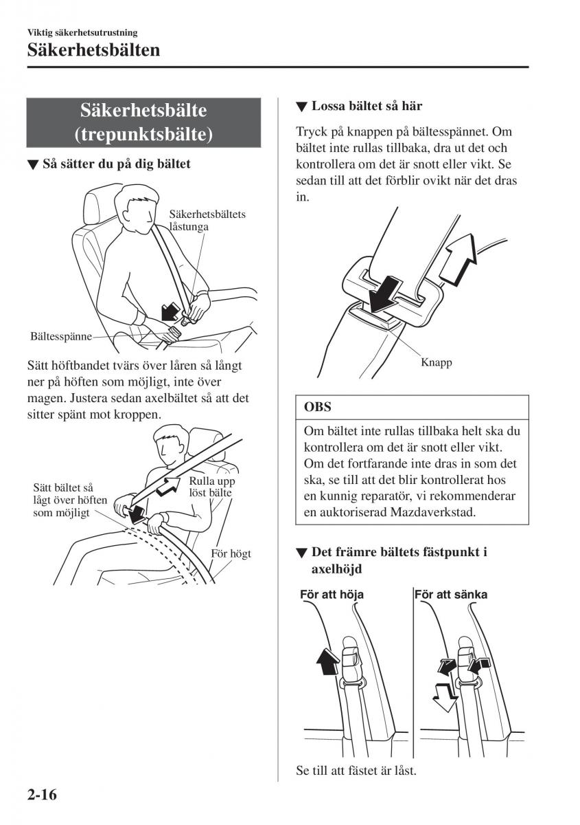 Mazda CX 3 instruktionsbok / page 36