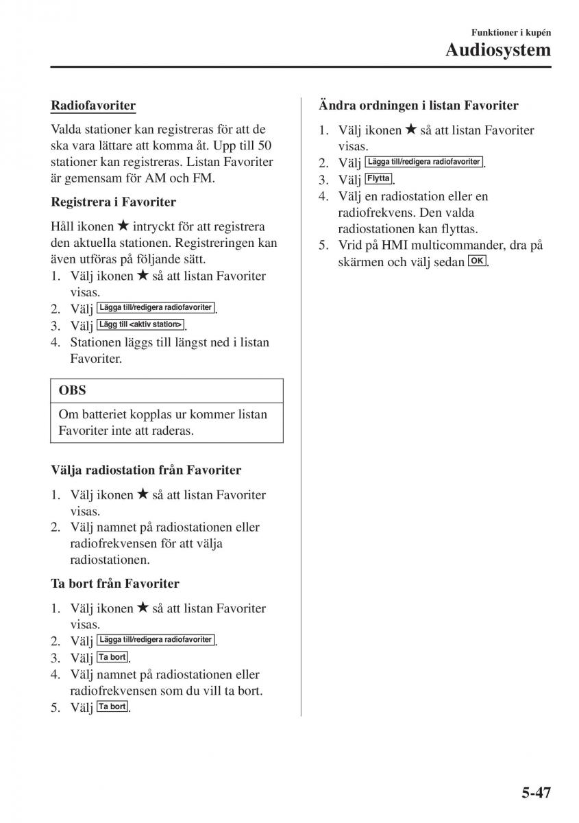 Mazda CX 3 instruktionsbok / page 361