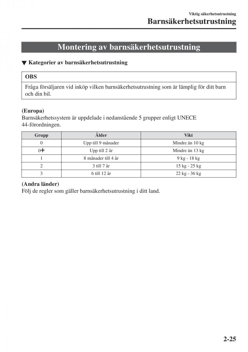 Mazda CX 3 instruktionsbok / page 45