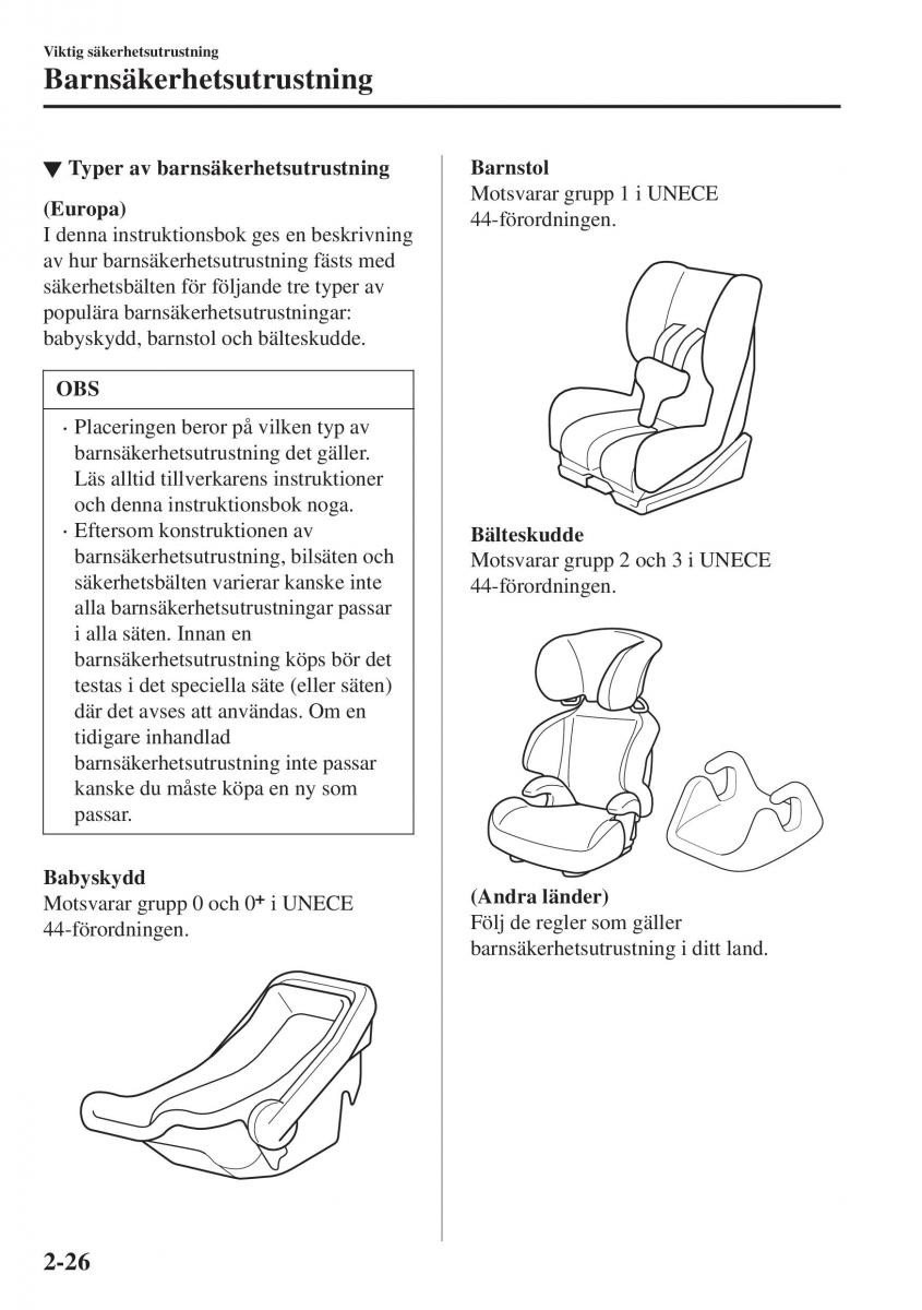 Mazda CX 3 instruktionsbok / page 46