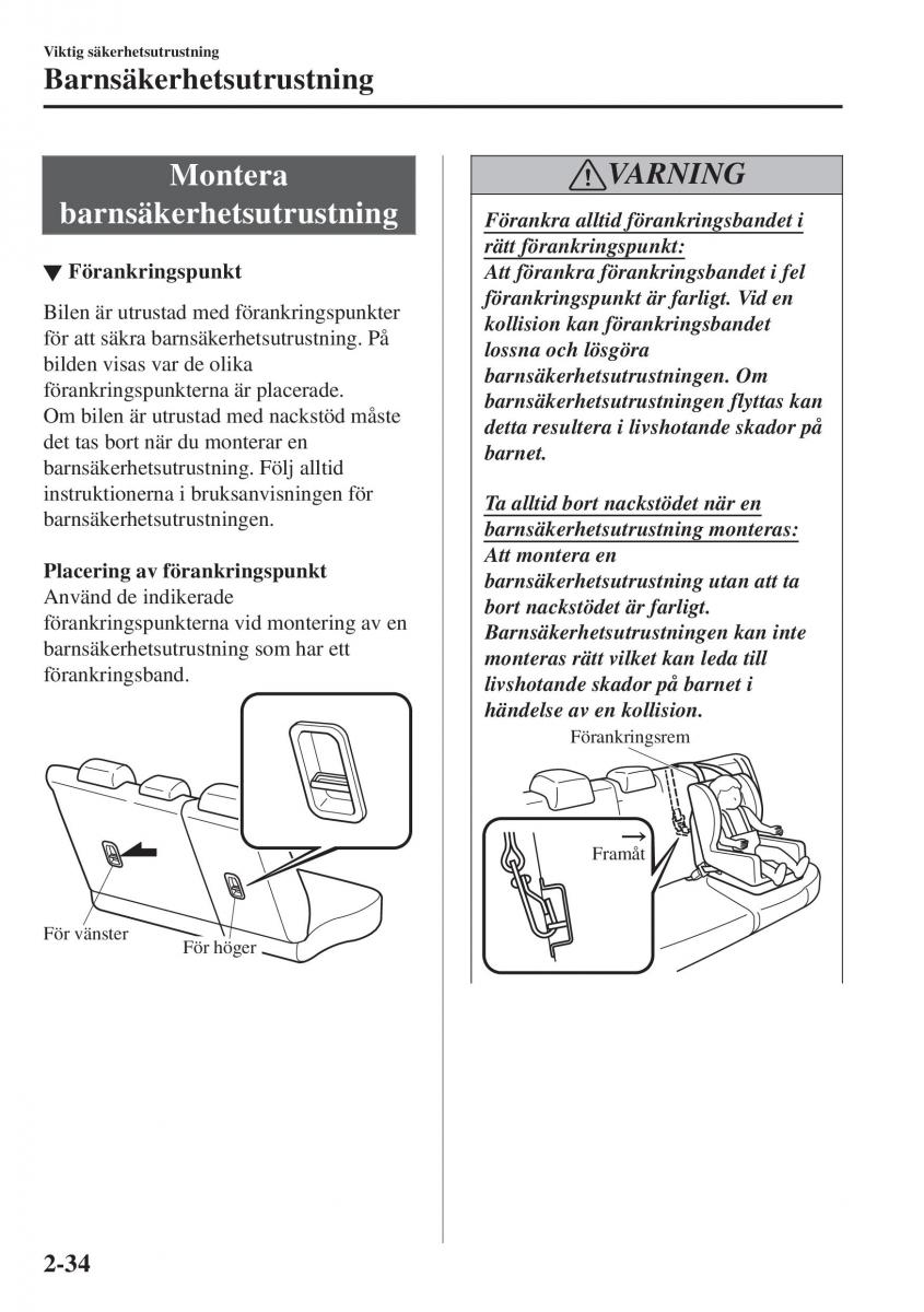 Mazda CX 3 instruktionsbok / page 54