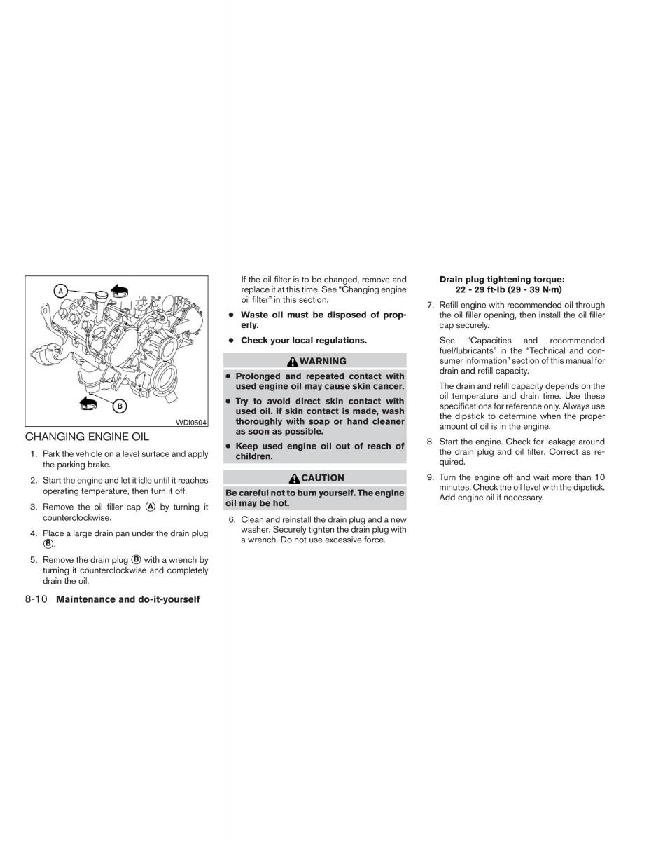 Nissan Titan I 1 owners manual / page 319