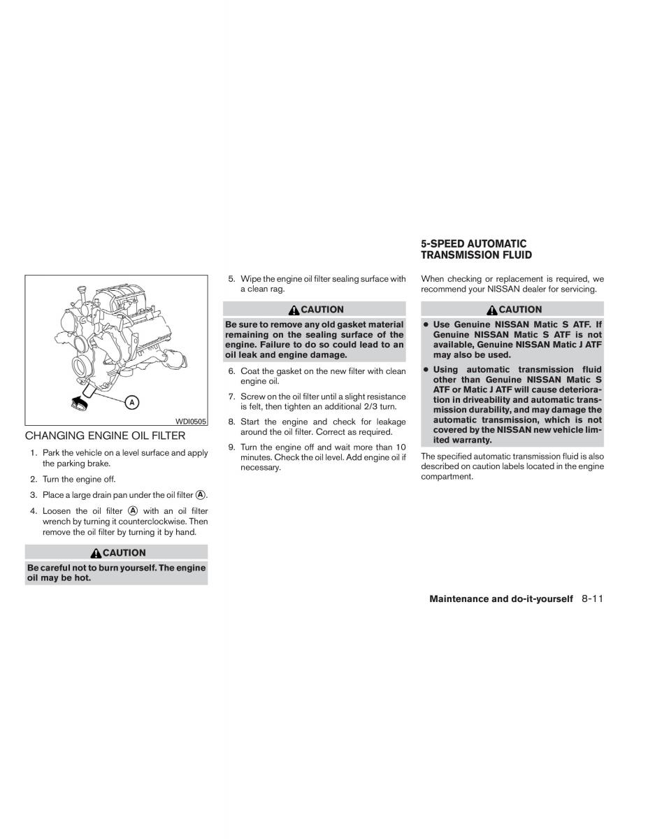 Nissan Titan I 1 owners manual / page 320