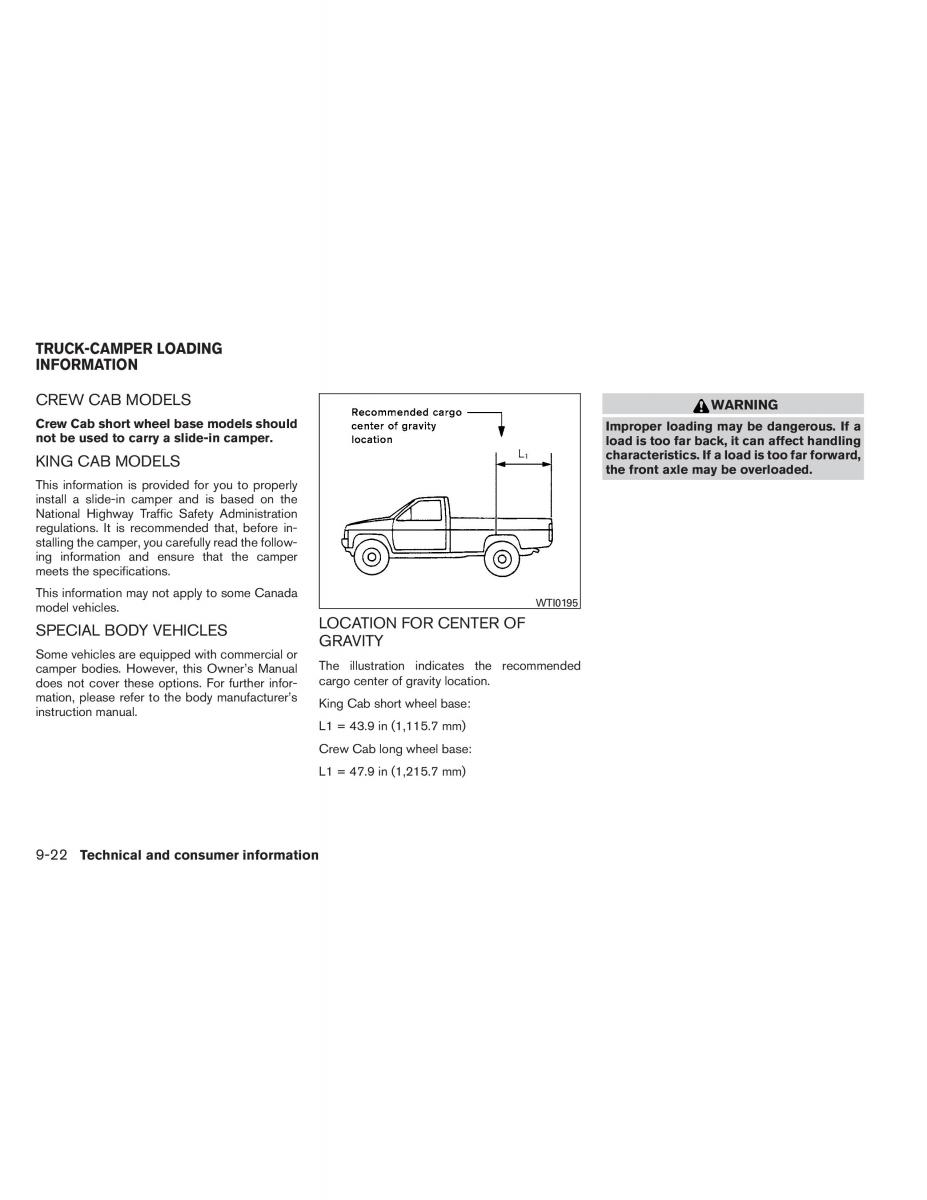 Nissan Titan I 1 owners manual / page 375