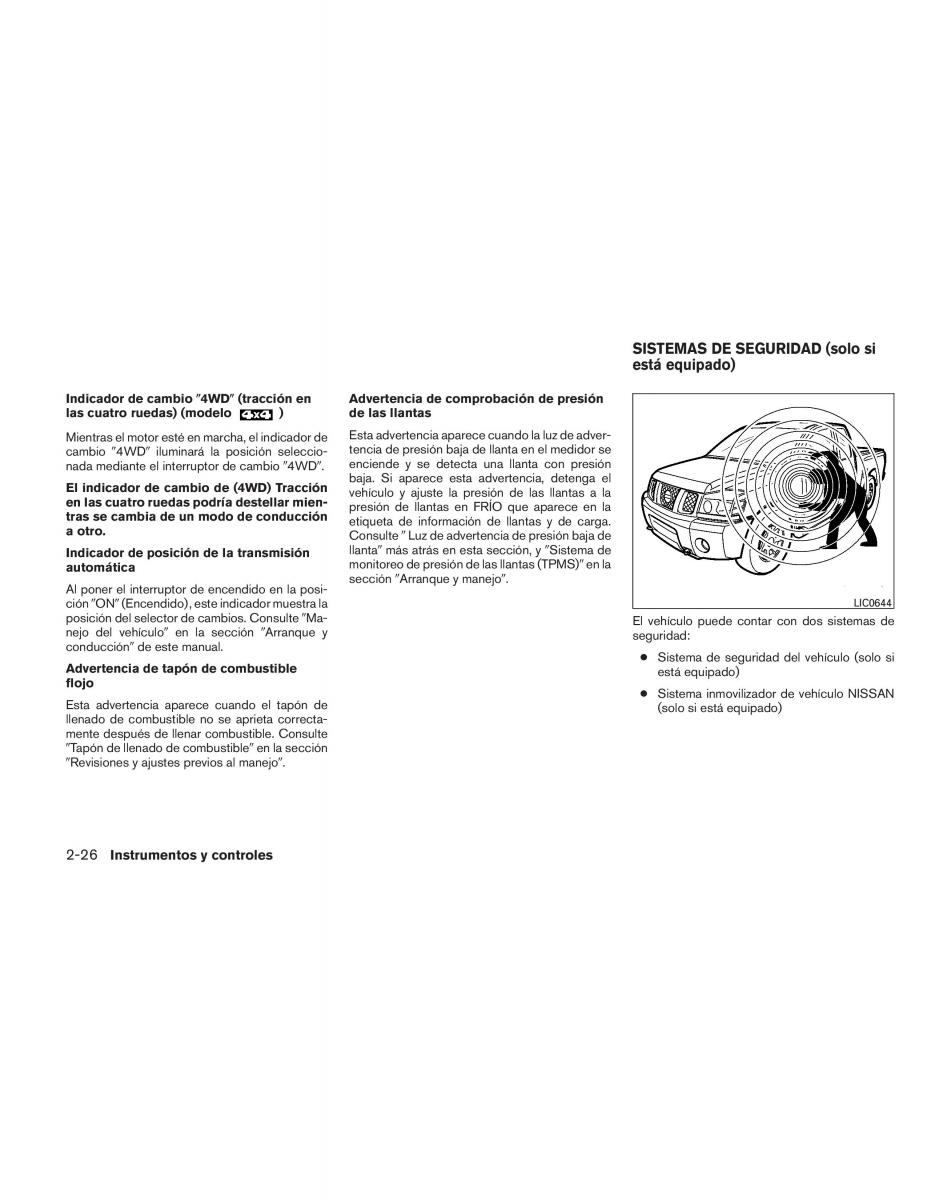 Nissan Titan I 1 manual del propietario / page 114