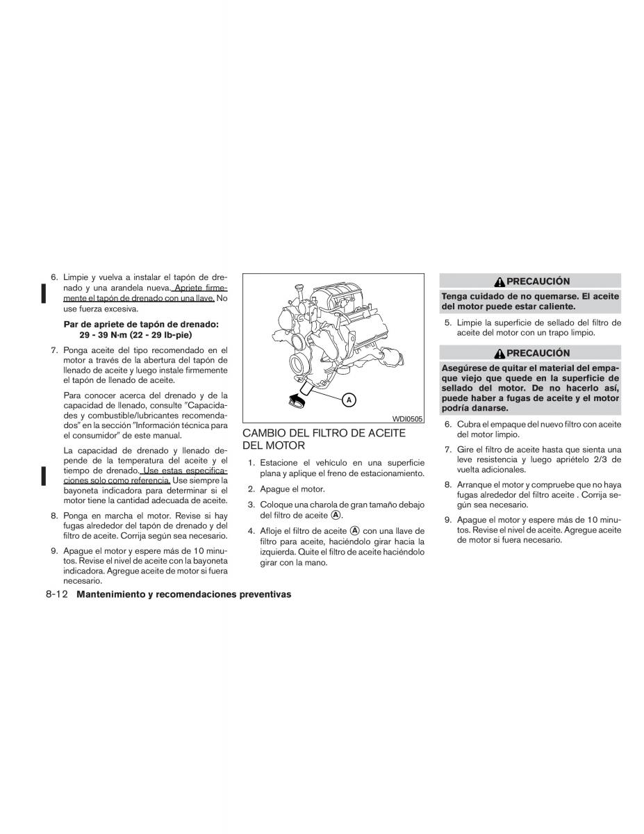 Nissan Titan I 1 manual del propietario / page 372