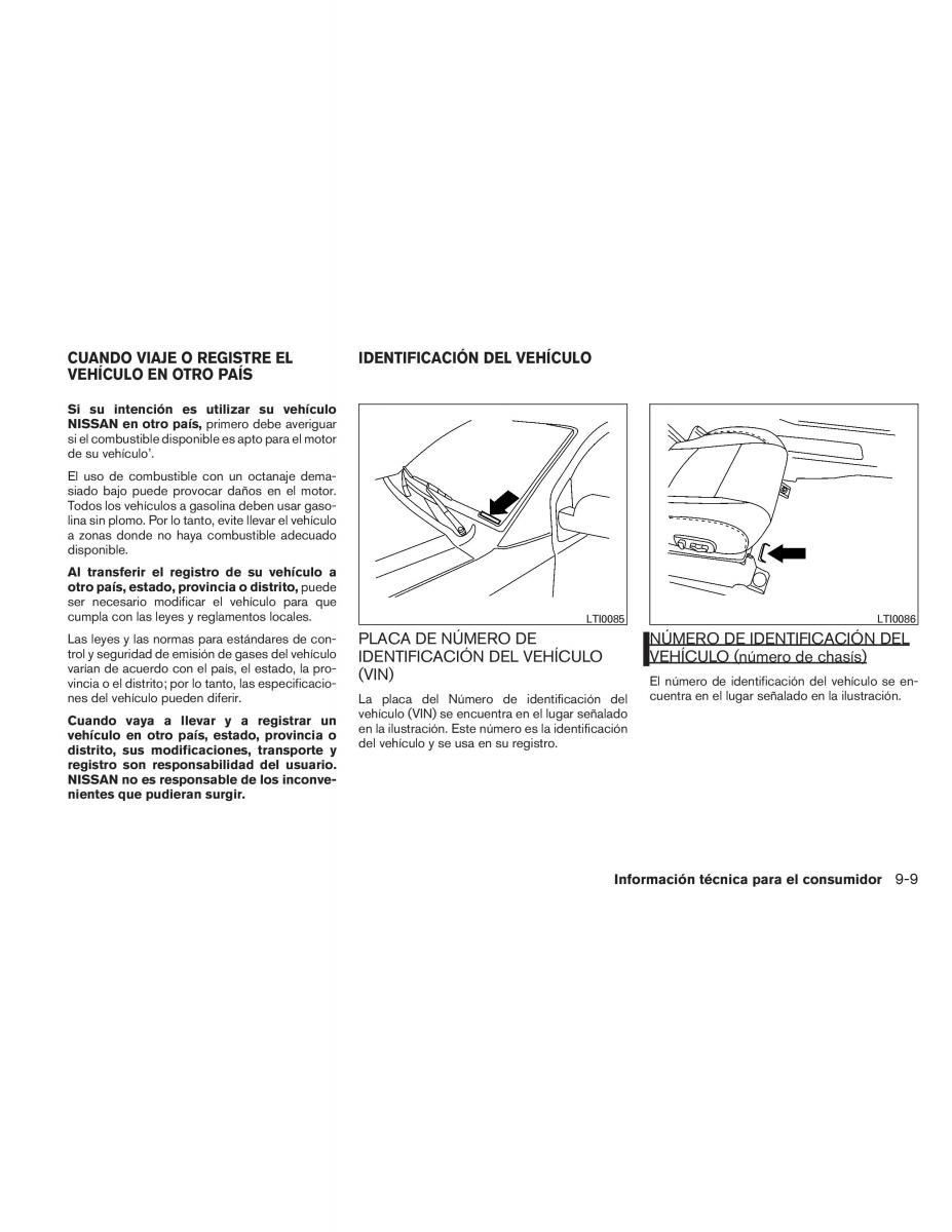 Nissan Titan I 1 manual del propietario / page 411