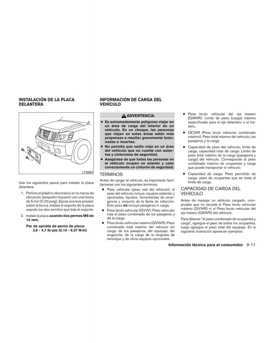 Nissan Titan I 1 manual del propietario / page 413