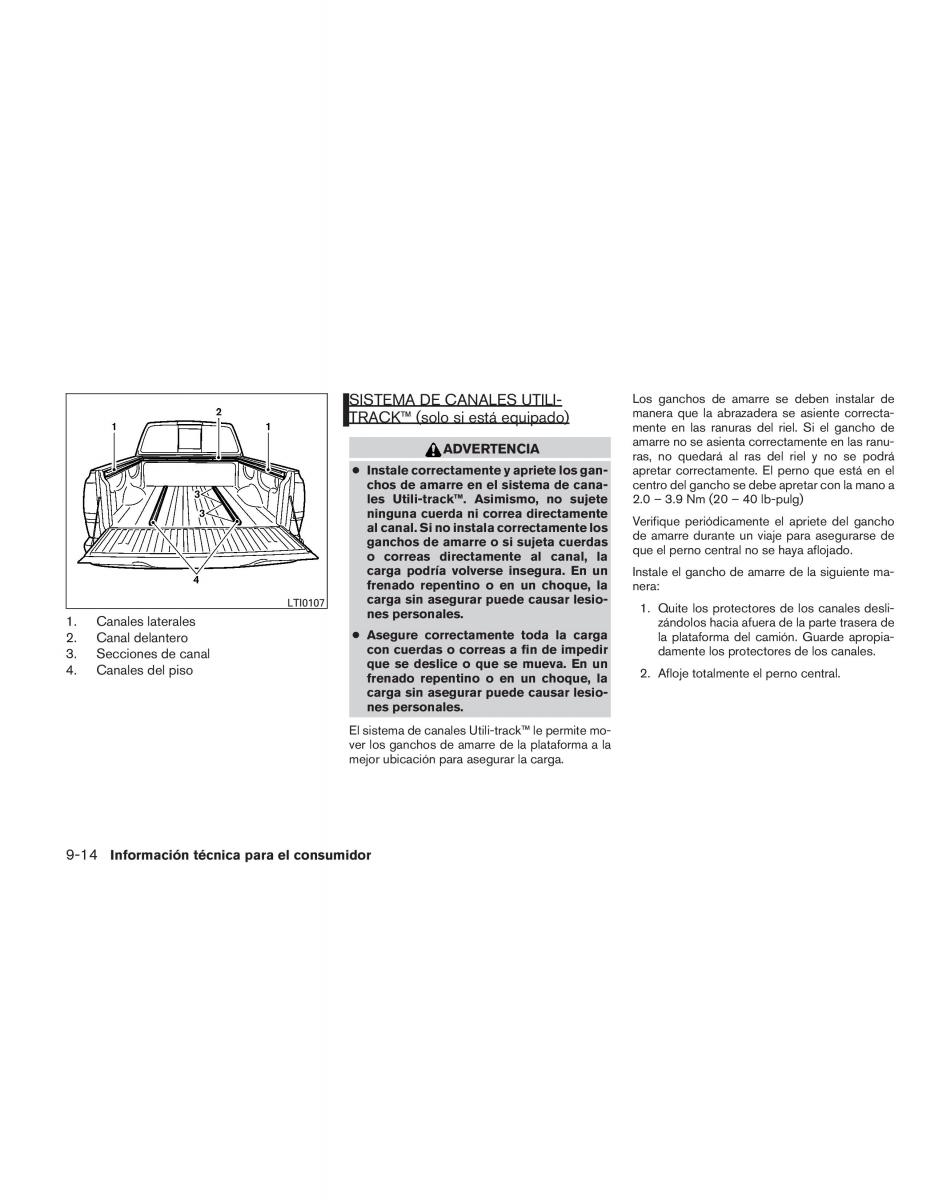 Nissan Titan I 1 manual del propietario / page 416