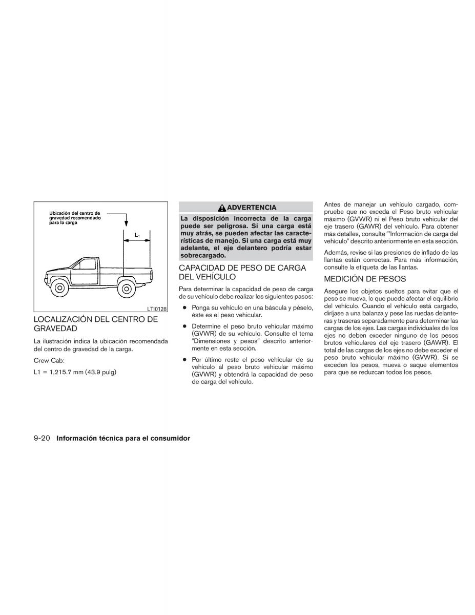 Nissan Titan I 1 manual del propietario / page 422