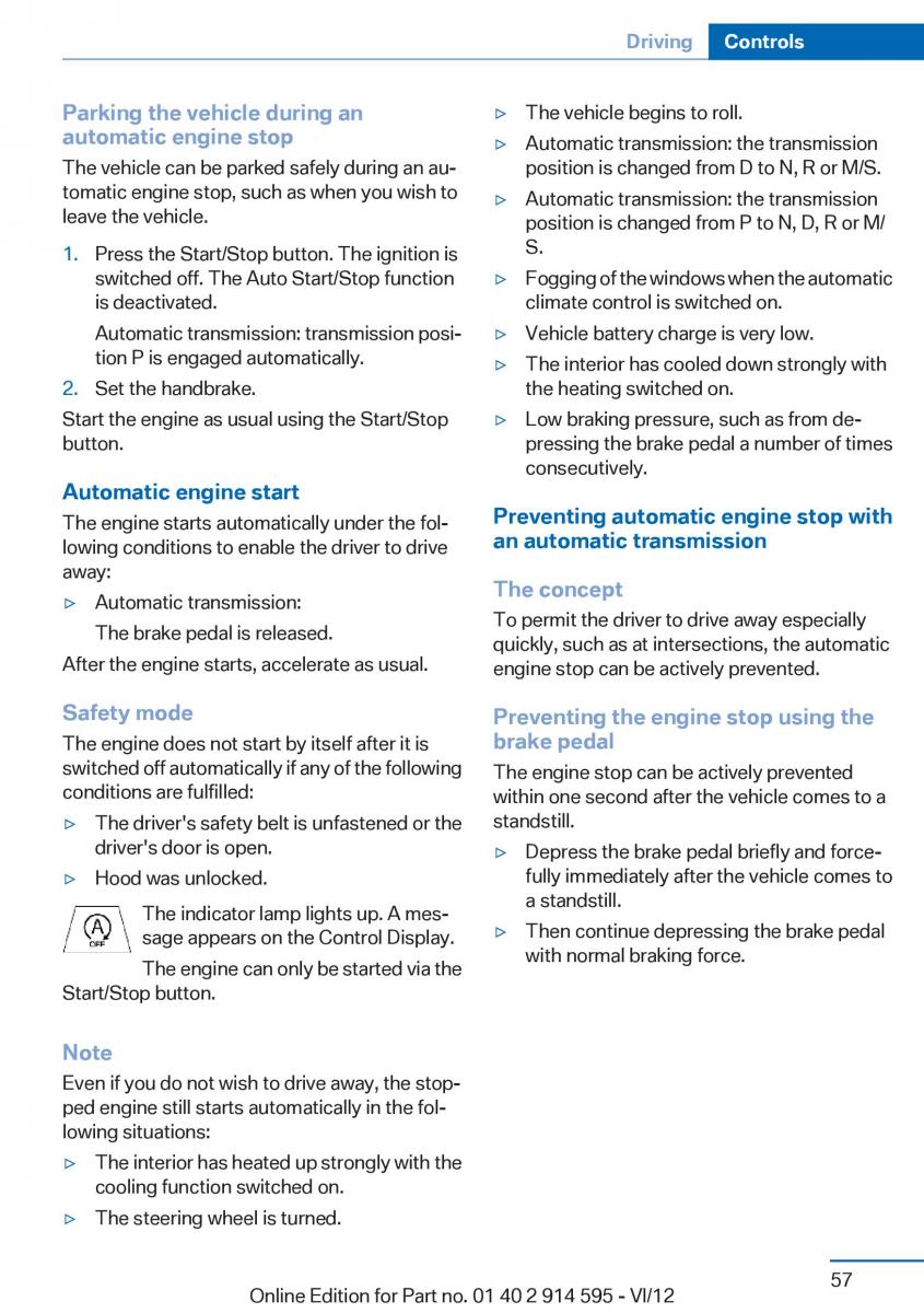 BMW X1 E84 owners manual / page 57